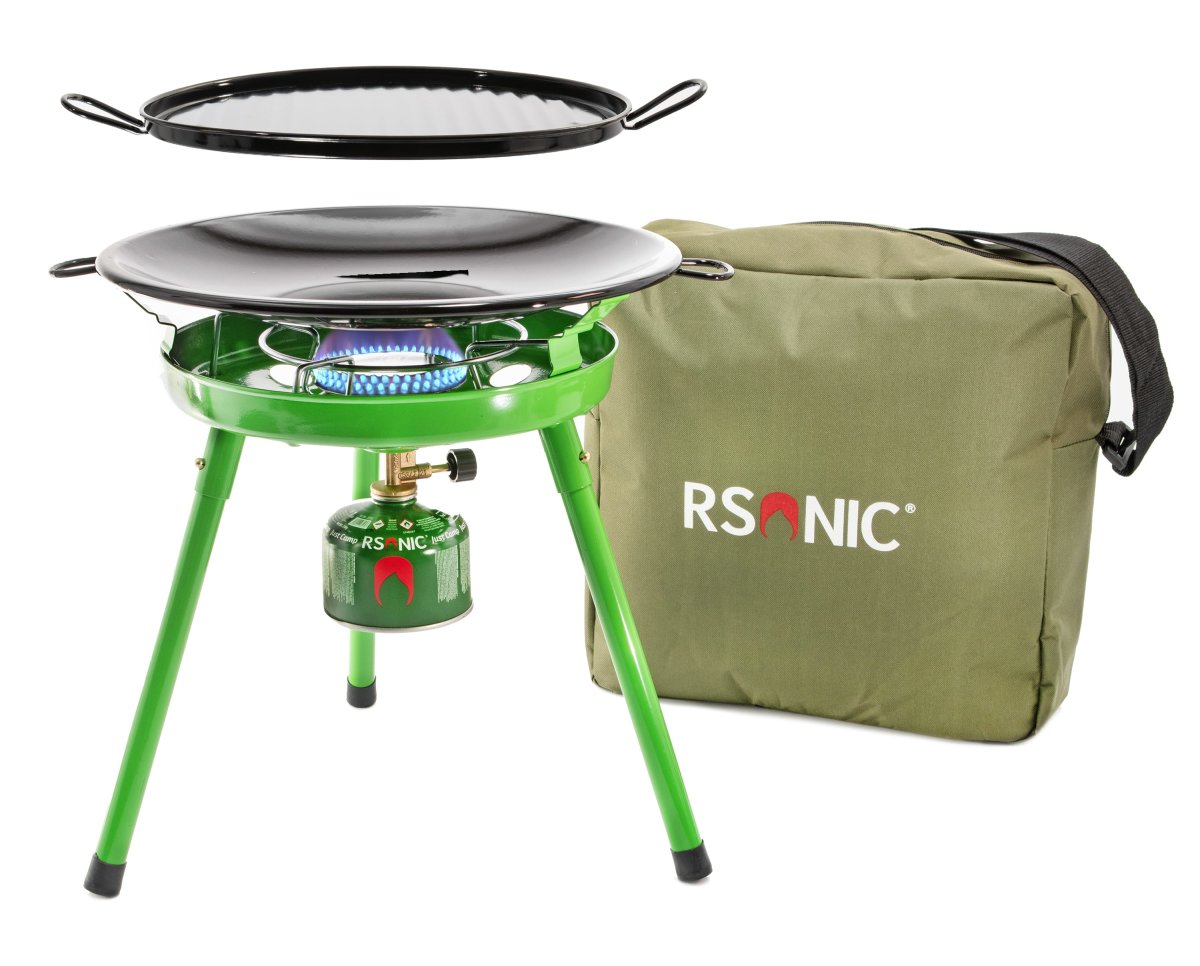 Rsonic RS-9055 Stand Gasgrill Dreibeiner Camping Gaskocher mit WOK, 49,90 €